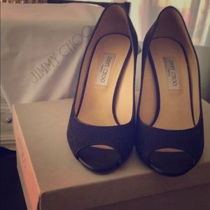 Black Jimmy Choo wedges. Worn twice